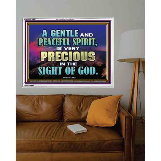 GENTLE AND PEACEFUL SPIRIT VERY PRECIOUS IN GOD SIGHT  Bible Verses to Encourage  Acrylic Frame  GWABIDE10496  