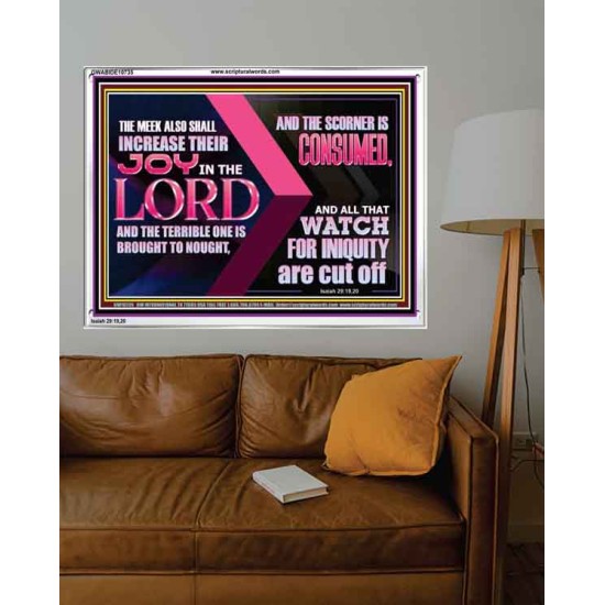 THE MEEK ALSO SHALL INCREASE THEIR JOY IN THE LORD  Scriptural Décor Acrylic Frame  GWABIDE10735  