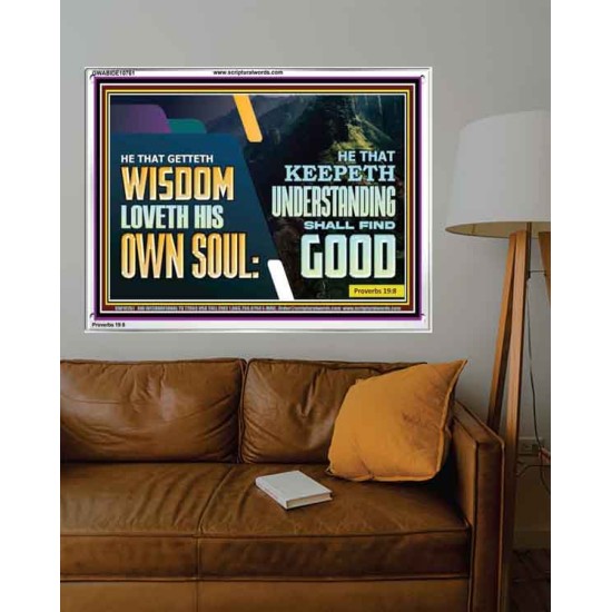 HE THAT GETTETH WISDOM LOVETH HIS OWN SOUL  Bible Verse Art Acrylic Frame  GWABIDE10761  
