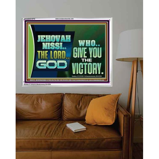 JEHOVAHNISSI THE LORD GOD WHO GIVE YOU THE VICTORY  Bible Verses Wall Art  GWABIDE10774  