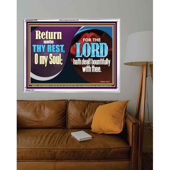 THE LORD HATH DEALT BOUNTIFULLY WITH THEE  Contemporary Christian Art Acrylic Frame  GWABIDE10792  