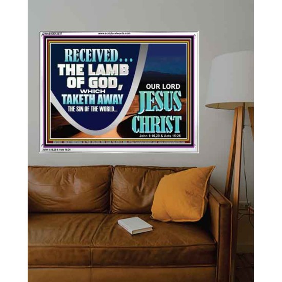 THE LAMB OF GOD THAT TAKETH AWAY THE SIN OF THE WORLD  Unique Power Bible Acrylic Frame  GWABIDE12037  