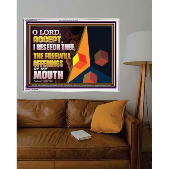 ACCEPT THE FREEWILL OFFERINGS OF MY MOUTH  Bible Verse Acrylic Frame  GWABIDE12044  