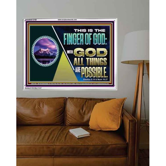 THIS IS THE FINGER OF GOD WITH GOD ALL THINGS ARE POSSIBLE  Bible Verse Wall Art  GWABIDE12168  