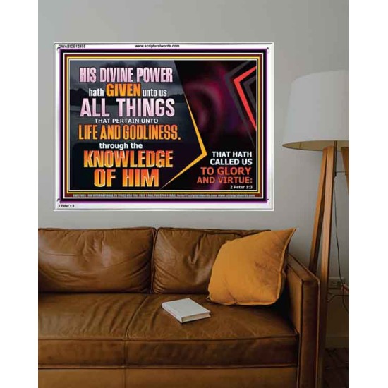 HIS DIVINE POWER HATH GIVEN UNTO US ALL THINGS  Eternal Power Acrylic Frame  GWABIDE12405  