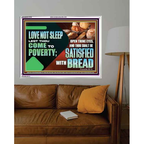 LOVE NOT SLEEP LEST THOU COME TO POVERTY  Bible Verse Art Acrylic Frame  GWABIDE12724  