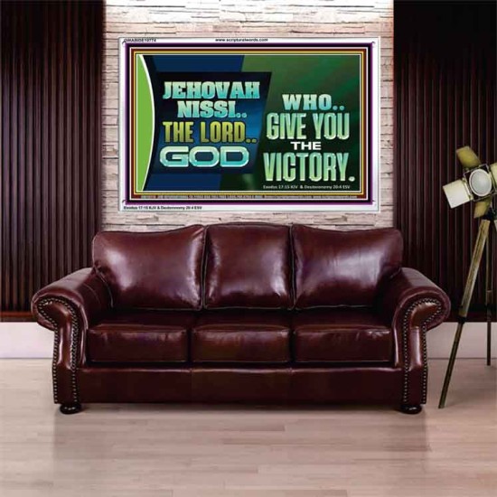 JEHOVAHNISSI THE LORD GOD WHO GIVE YOU THE VICTORY  Bible Verses Wall Art  GWABIDE10774  