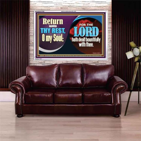 THE LORD HATH DEALT BOUNTIFULLY WITH THEE  Contemporary Christian Art Acrylic Frame  GWABIDE10792  