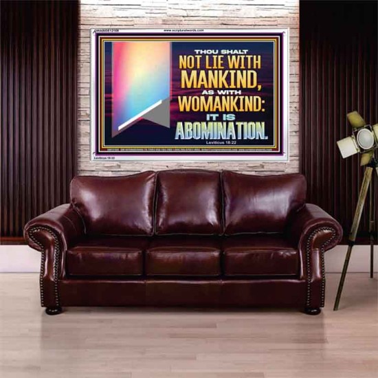 THOU SHALT NOT LIE WITH MANKIND AS WITH WOMANKIND IT IS ABOMINATION  Bible Verse for Home Acrylic Frame  GWABIDE12169  