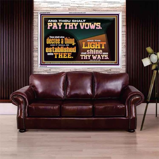 PAY THOU VOWS DECREE A THING AND IT SHALL BE ESTABLISHED UNTO THEE  Bible Verses Acrylic Frame  GWABIDE12978  