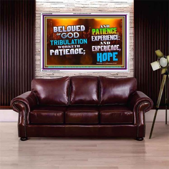 TRIBULATION BRINGS ABOUT PATIENCE EXPERIENCE AND HOPE  Christian Art Work Acrylic Frame  GWABIDE9596  