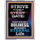 STRAIT GATE LEADS TO HOLINESS THE RESULT ETERNAL LIFE  Ultimate Inspirational Wall Art Portrait  GWABIDE10026  