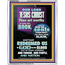 YOU ARE WORTHY TO OPEN THE SEAL OUR LORD JESUS CHRIST   Wall Art Portrait  GWABIDE10041  "16X24"