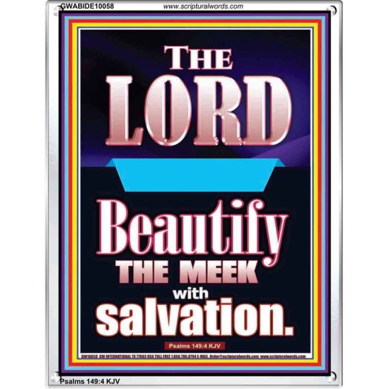 THE MEEK IS BEAUTIFY WITH SALVATION  Scriptural Prints  GWABIDE10058  