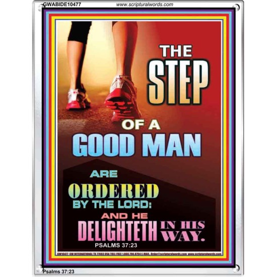 THE STEP OF A GOOD MAN  Contemporary Christian Wall Art  GWABIDE10477  