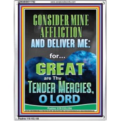 CONSIDER MINE AFFLICTION O LORD MY GOD  Christian Quote Portrait  GWABIDE11782  "16X24"