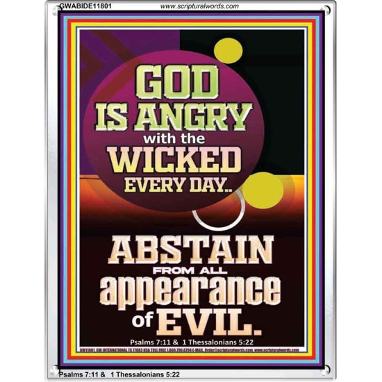 GOD IS ANGRY WITH THE WICKED EVERY DAY ABSTAIN FROM EVIL  Scriptural Décor  GWABIDE11801  