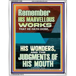 HIS MARVELLOUS WONDERS AND THE JUDGEMENTS OF HIS MOUTH  Custom Modern Wall Art  GWABIDE11839  "16X24"