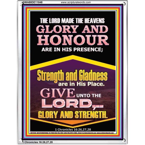 GLORY AND HONOUR ARE IN HIS PRESENCE  Custom Inspiration Scriptural Art Portrait  GWABIDE11848  