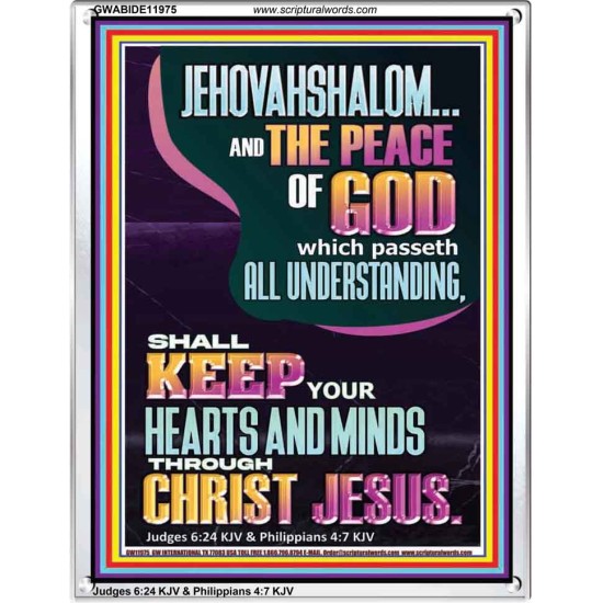 JEHOVAH SHALOM SHALL KEEP YOUR HEARTS AND MINDS THROUGH CHRIST JESUS  Scriptural Décor  GWABIDE11975  