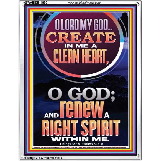 CREATE IN ME A CLEAN HEART  Scriptural Portrait Signs  GWABIDE11990  