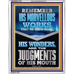 REMEMBER HIS MARVELLOUS WORKS  Christian Wall Décor  GWABIDE12186  "16X24"