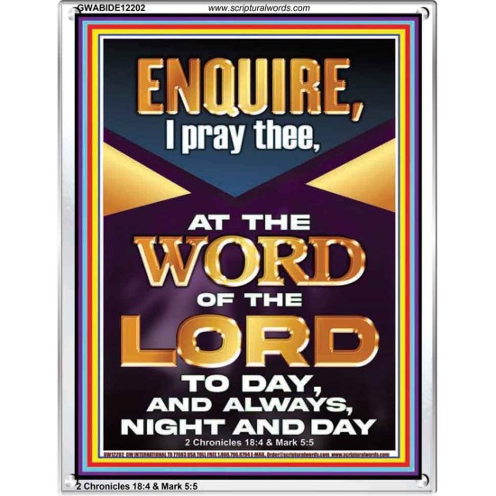 MEDITATE THE WORD OF THE LORD DAY AND NIGHT  Contemporary Christian Wall Art Portrait  GWABIDE12202  