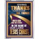 GIVING THANKS ALWAYS FOR ALL THINGS UNTO GOD  Ultimate Inspirational Wall Art Portrait  GWABIDE12229  