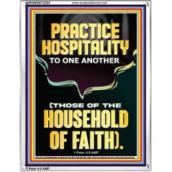 PRACTICE HOSPITALITY TO ONE ANOTHER  Contemporary Christian Wall Art Portrait  GWABIDE12254  "16X24"
