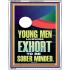 YOUNG MEN BE SOBERLY MINDED  Scriptural Wall Art  GWABIDE12285  "16X24"