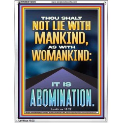 NEVER LIE WITH MANKIND AS WITH WOMANKIND IT IS ABOMINATION  Décor Art Works  GWABIDE12305  "16X24"