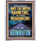 NEVER LIE WITH MANKIND AS WITH WOMANKIND IT IS ABOMINATION  Décor Art Works  GWABIDE12305  