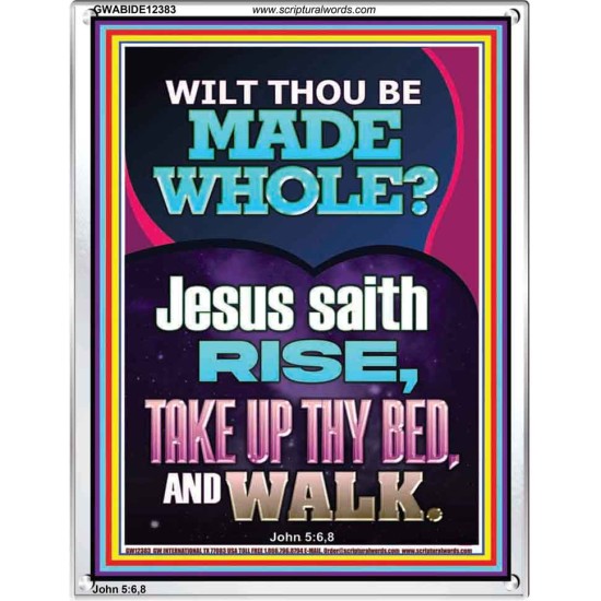 RISE TAKE UP THY BED AND WALK  Bible Verse Portrait Art  GWABIDE12383  