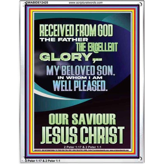 RECEIVED FROM GOD THE FATHER THE EXCELLENT GLORY  Ultimate Inspirational Wall Art Portrait  GWABIDE12425  