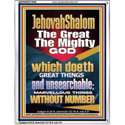 JEHOVAH SHALOM WHICH DOETH MARVELLOUS THINGS WITH NUMBER  Righteous Living Christian Picture  GWABIDE12656  "16X24"