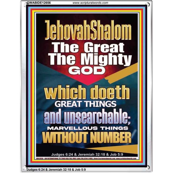 JEHOVAH SHALOM WHICH DOETH MARVELLOUS THINGS WITH NUMBER  Righteous Living Christian Picture  GWABIDE12656  