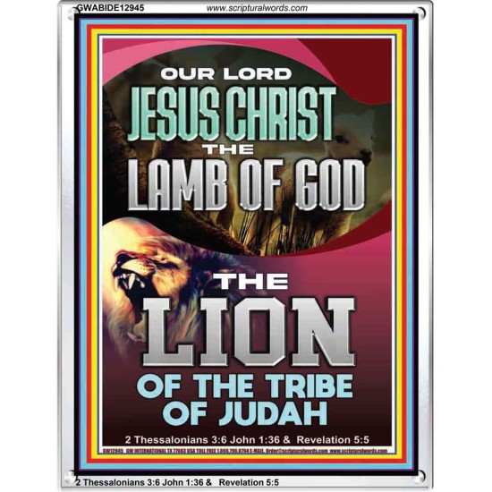 LAMB OF GOD THE LION OF THE TRIBE OF JUDA  Unique Power Bible Portrait  GWABIDE12945  