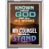 KNOWN UNTO GOD ARE ALL HIS WORKS  Unique Power Bible Portrait  GWABIDE9388  "16X24"