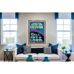 TAKE THE CUP OF SALVATION AND CALL UPON THE NAME OF THE LORD  Modern Wall Art  GWABIDE11818  "16X24"