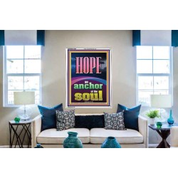 HOPE AN ANCHOR OF THE SOUL  Scripture Portrait Signs  GWABIDE11987  "16X24"