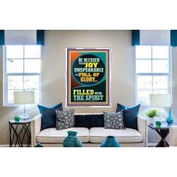 BE BLESSED WITH JOY UNSPEAKABLE  Contemporary Christian Wall Art Portrait  GWABIDE12239  "16X24"