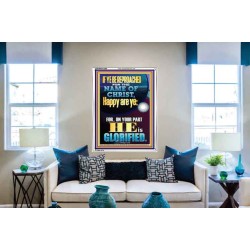 IF YE BE REPROACHED FOR THE NAME OF CHRIST HAPPY ARE YE  Contemporary Christian Wall Art  GWABIDE12260  "16X24"