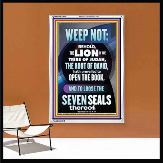 WEEP NOT THE LION OF THE TRIBE OF JUDAH HAS PREVAILED  Large Portrait  GWABIDE10040  