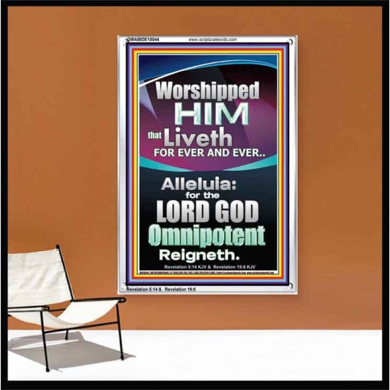 WORSHIPPED HIM THAT LIVETH FOREVER   Contemporary Wall Portrait  GWABIDE10044  