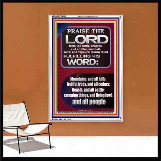 PRAISE HIM - STORMY WIND FULFILLING HIS WORD  Business Motivation Décor Picture  GWABIDE10053  