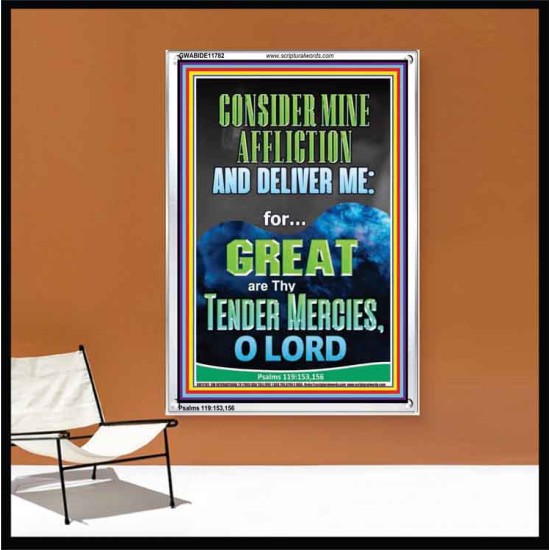 CONSIDER MINE AFFLICTION O LORD MY GOD  Christian Quote Portrait  GWABIDE11782  