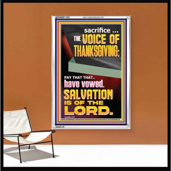 SACRIFICE THE VOICE OF THANKSGIVING  Custom Wall Scripture Art  GWABIDE11832  