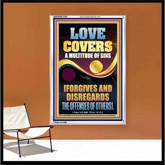 LOVE COVERS A MULTITUDE OF SINS  Christian Art Portrait  GWABIDE12255  