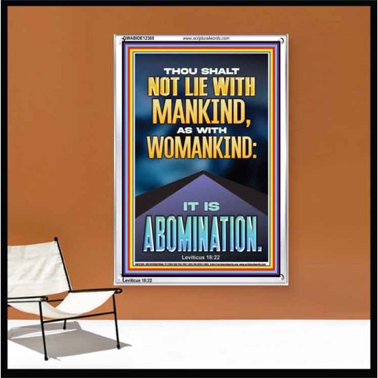 NEVER LIE WITH MANKIND AS WITH WOMANKIND IT IS ABOMINATION  Décor Art Works  GWABIDE12305  