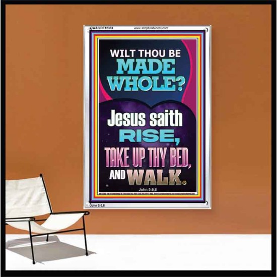 RISE TAKE UP THY BED AND WALK  Bible Verse Portrait Art  GWABIDE12383  